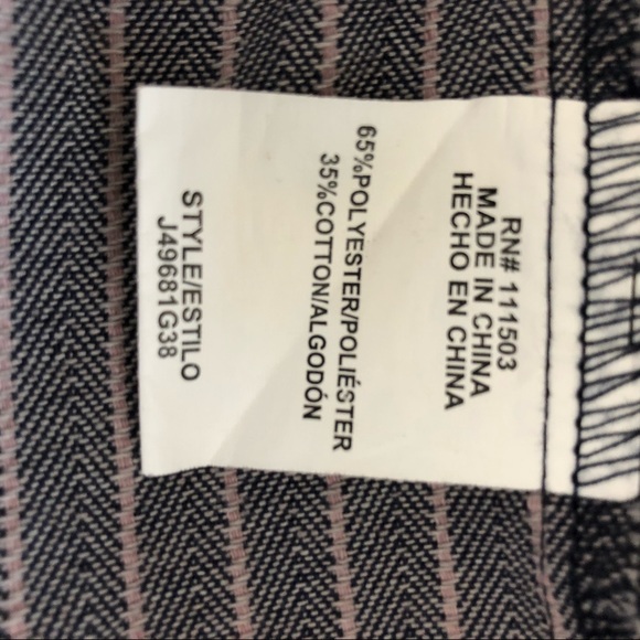 june & hudson Ankle Length Pants Pinstriped Blue Blush Tie Waist Back Zipper - Picture 10 of 10